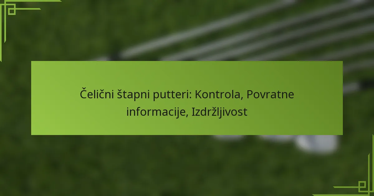 Čelični štapni putteri: Kontrola, Povratne informacije, Izdržljivost