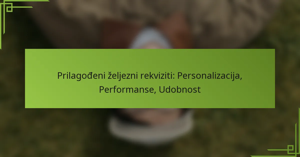 Prilagođeni željezni rekviziti: Personalizacija, Performanse, Udobnost