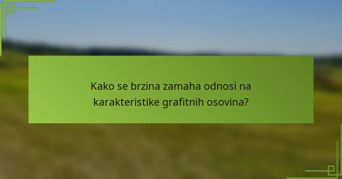 Kako se brzina zamaha odnosi na karakteristike grafitnih osovina?