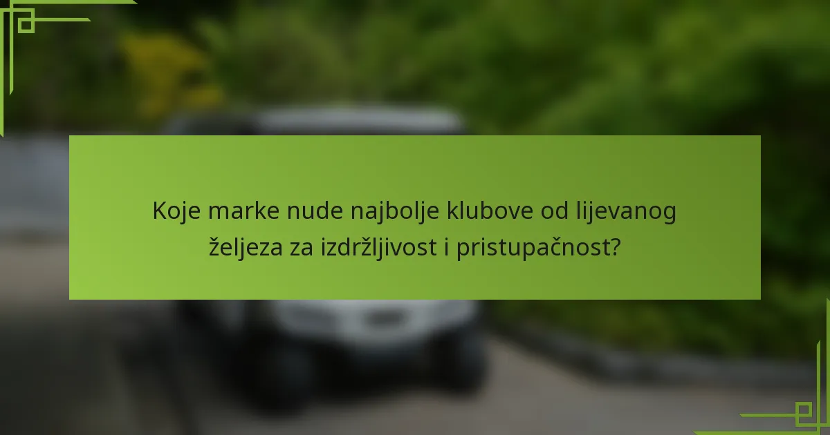 Koje marke nude najbolje klubove od lijevanog željeza za izdržljivost i pristupačnost?