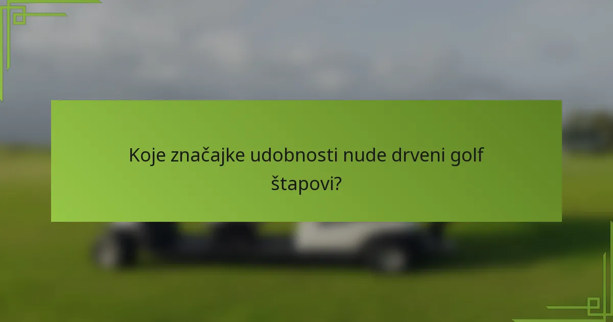 Koje značajke udobnosti nude drveni golf štapovi?