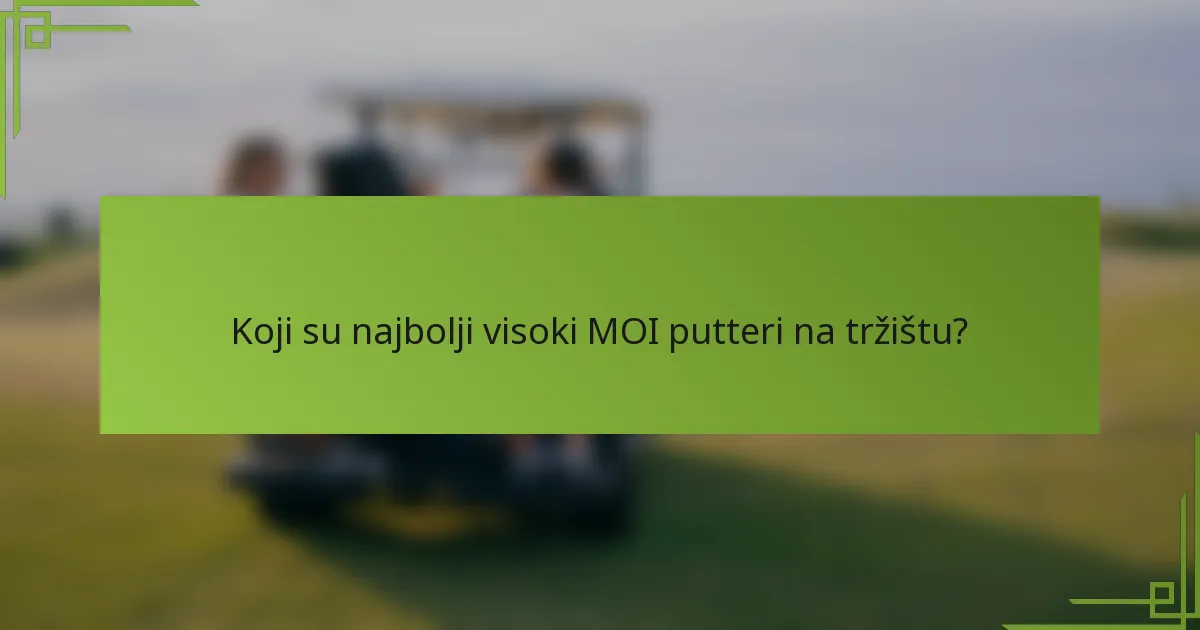 Koji su najbolji visoki MOI putteri na tržištu?